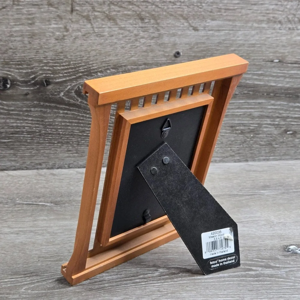Vintage Mission Style Wood Picture Frame rank Lloyd Wright / Prairie Tabletop